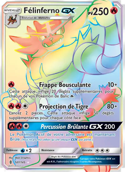Image de la carte Pokemon Félinferno GX 147/145