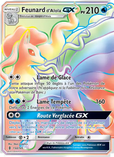 Image de la carte Pokemon Feunard d'Alola GX 150/145