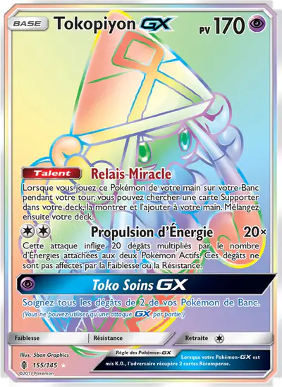 Image de la carte Pokemon Tokopiyon GX 155/145