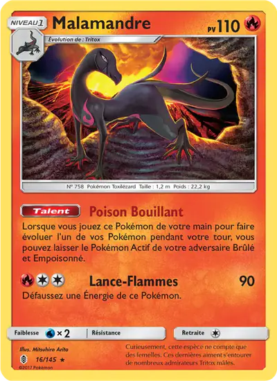 Image de la carte Pokemon Malamandre 16/145