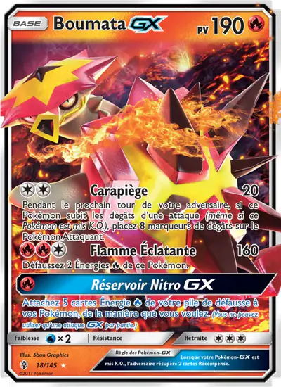 Image de la carte Pokemon Boumata GX 18/145