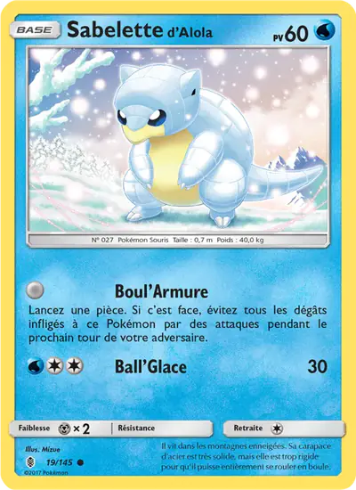 Image de la carte Pokemon Sabelette d'Alola 19/145