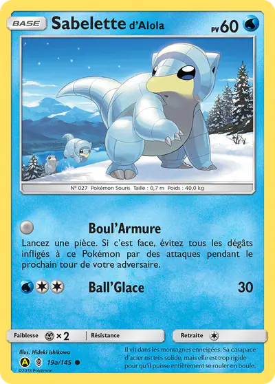 Image de la carte Pokemon Sabelette d'Alola 19a/145