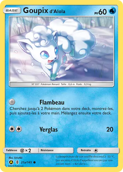 Image de la carte Pokemon Goupix d'Alola 21a/145