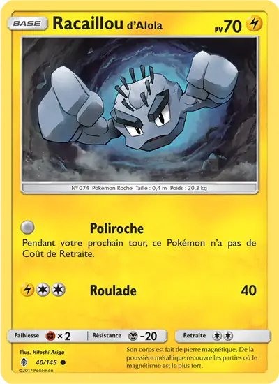 Image de la carte Pokemon Racaillou d'Alola 40/145