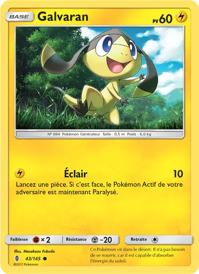 Image de la carte Pokemon Galvaran 43/145