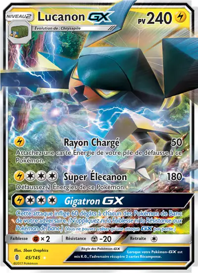 Image de la carte Pokemon Lucanon GX 45/145