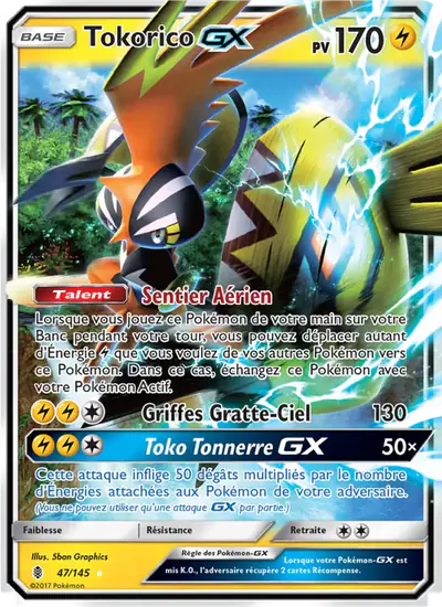 Image de la carte Pokemon Tokorico GX 47/145