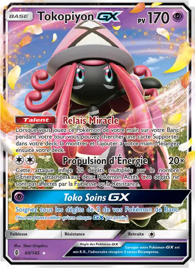 Image de la carte Pokemon Tokopiyon GX 60/145