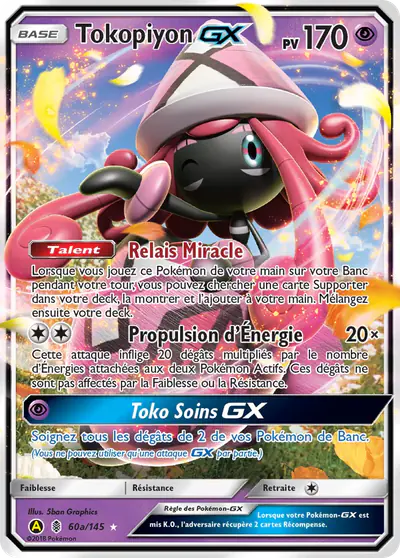 Image de la carte Pokemon Tokopiyon GX 60a/145