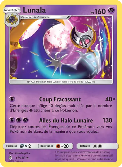 Image de la carte Pokemon Lunala 61/145