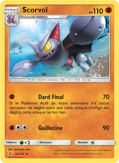 Image de la carte Pokemon Scorvol 68/145
