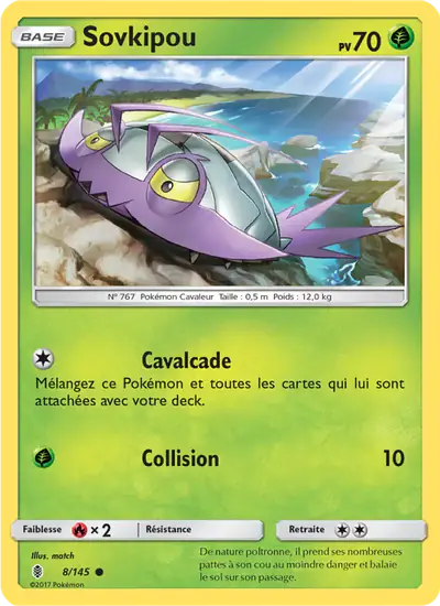 Image de la carte Pokemon Sovkipou 8/145