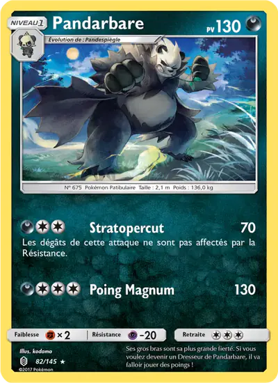 Image de la carte Pokemon Pandarbare 82/145