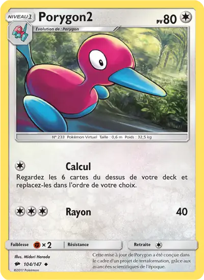 Image de la carte Pokemon Porygon2 104/147