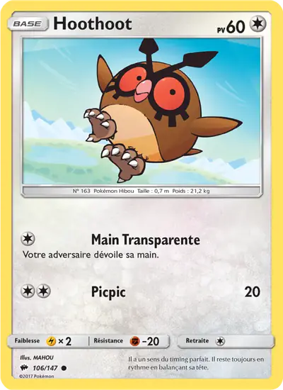 Image de la carte Pokemon Hoothoot 106/147