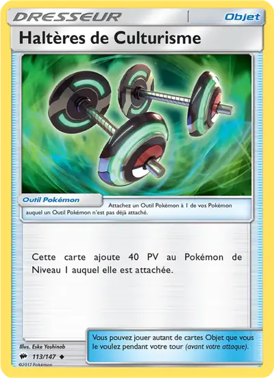Image de la carte Pokemon Haltères de Culturisme 113/147