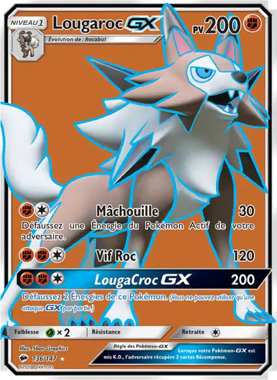 Image de la carte Pokemon Lougaroc GX 136/147