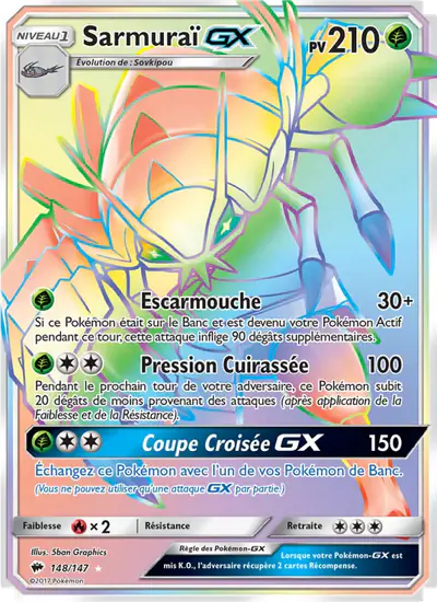 Image de la carte Pokemon Sarmuraï GX 148/147