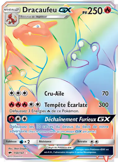 Image de la carte Pokemon Dracaufeu GX 150/147