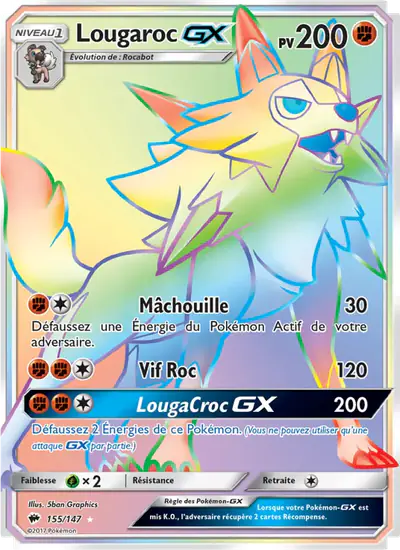 Image de la carte Pokemon Lougaroc GX 155/147