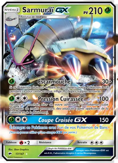 Image de la carte Pokemon Sarmuraï GX 17/147