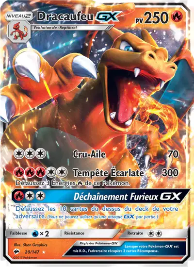 Image de la carte Pokemon Dracaufeu GX 20/147