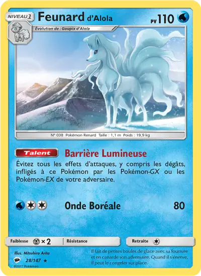 Image de la carte Pokemon Feunard d'Alola 28/147