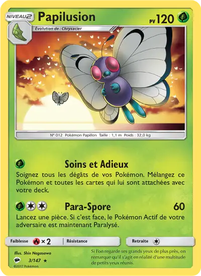 Image de la carte Pokemon Papilusion 3/147