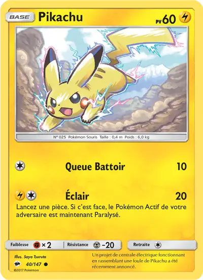 Image de la carte Pokemon Pikachu 40/147
