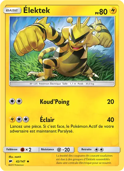 Image de la carte Pokemon Élektek 42/147
