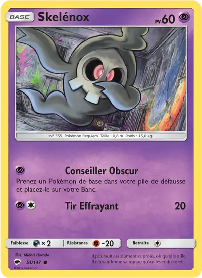 Image de la carte Pokemon Skelénox 51/147