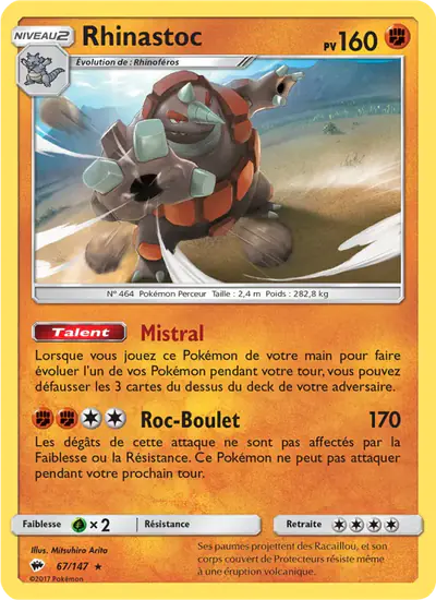 Image de la carte Pokemon Rhinastoc 67/147