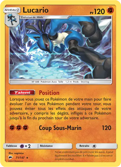 Image de la carte Pokemon Lucario 71/147