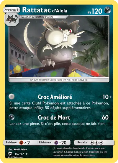 Image de la carte Pokemon Rattatac d'Alola 82/147