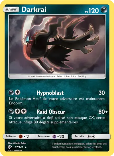 Image de la carte Pokemon Darkrai 87/147