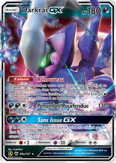 Image de la carte Pokemon Darkrai GX 88a/147