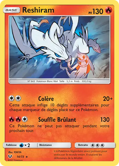 Image de la carte Pokemon Reshiram 14/73