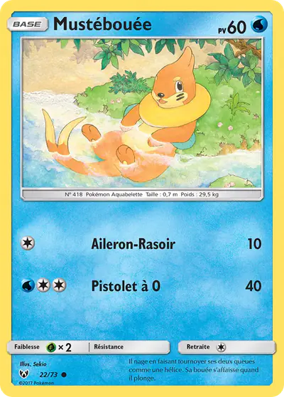 Image de la carte Pokemon Mustébouée 22/73