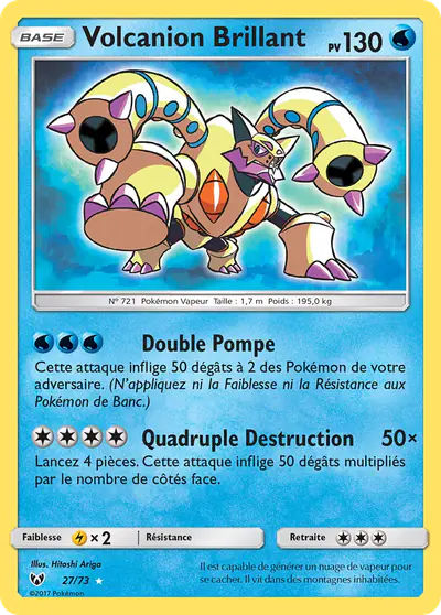 Image de la carte Pokemon Volcanion Brillant 27/73