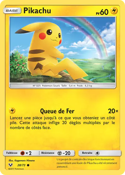 Image de la carte Pokemon Pikachu 28/73