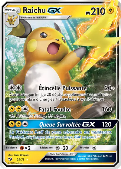 Image de la carte Pokemon Raichu GX 29/73