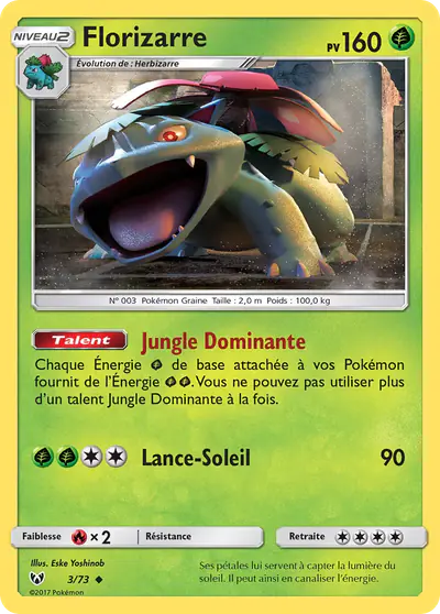Image de la carte Pokemon Florizarre 3/73