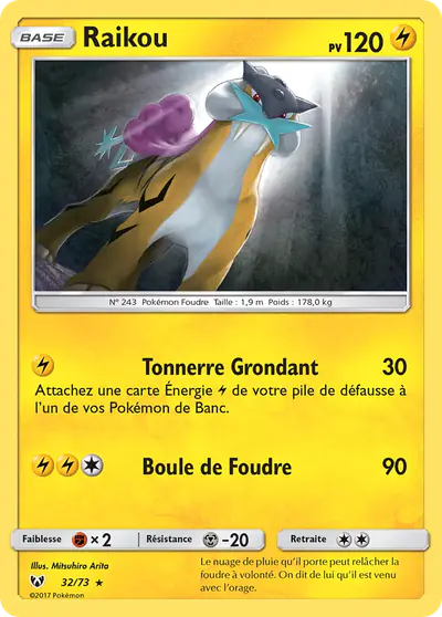 Image de la carte Pokemon Raikou 32/73