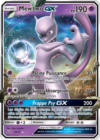 Image de la carte Pokemon Mewtwo GX 39/73