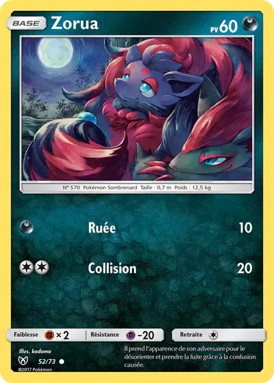 Image de la carte Pokemon Zorua 52/73