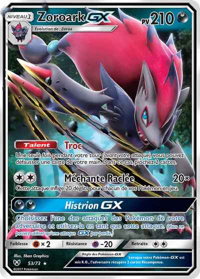 Image de la carte Pokemon Zoroark GX 53/73