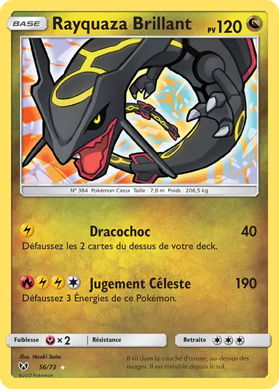 Image de la carte Pokemon Rayquaza Brillant 56/73
