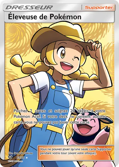 Image de la carte Pokemon Éleveuse de Pokémon 73/73