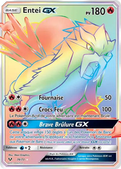 Image de la carte Pokemon Entei GX 74/73